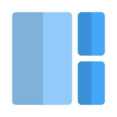 Sol tarafı ikiye bölen sağ içerik bloğu