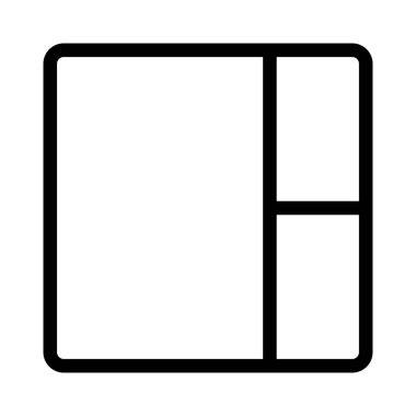 Sol tarafı ikiye bölen sağ içerik bloğu