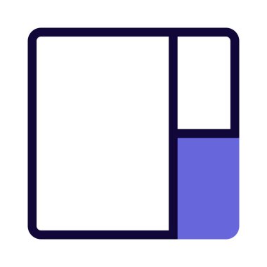 Sol tarafı ikiye bölen sağ içerik bloğu