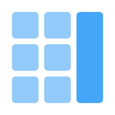 Sağ içerik çubuğuyla ağ kare ızgarası