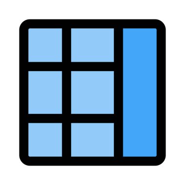 Sağ içerik çubuğuyla ağ kare ızgarası