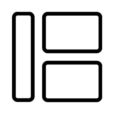 İçerik kutularıyla birlikte sol tarafta dikey panel