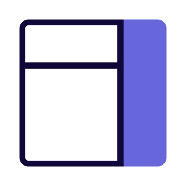 Sağ ve üst bölünmüş çubuk tasarım kutusu