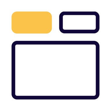 Üst sol ve sağ kutuları olan alt içerik gövdesi