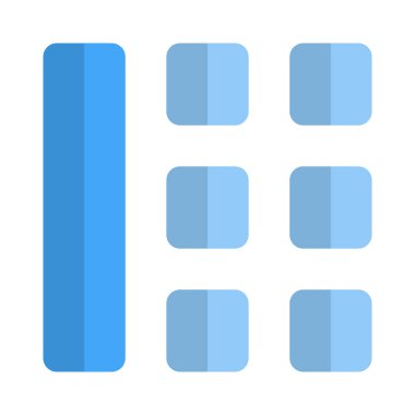 Sol sütun çubuğu sağ taraf düzeni ile kare tuş