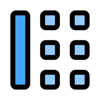 Sol sütun çubuğu sağ taraf düzeni ile kare tuş