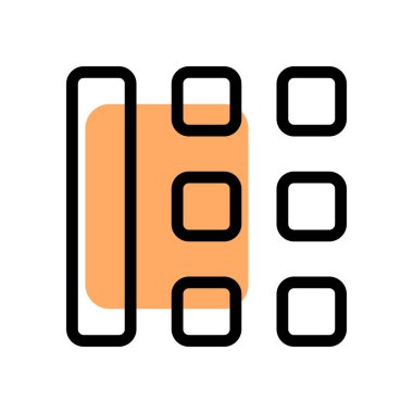 Sol sütun çubuğu sağ taraf düzeni ile kare tuş