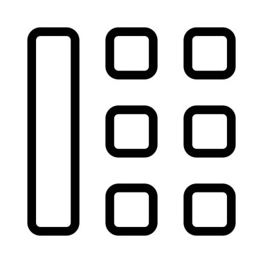 Sol sütun çubuğu sağ taraf düzeni ile kare tuş