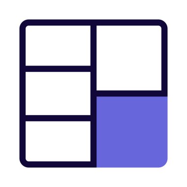 Sağ çift sıra ızgara çizgileri bölümlere ayrılıyor