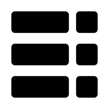 Kutular sağa, ardından satır listesi