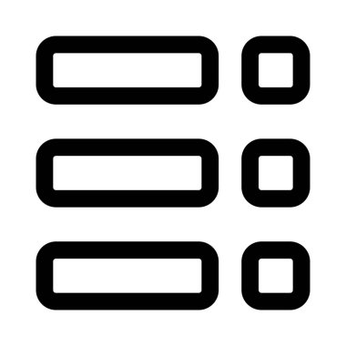 Kutular sağa, ardından satır listesi