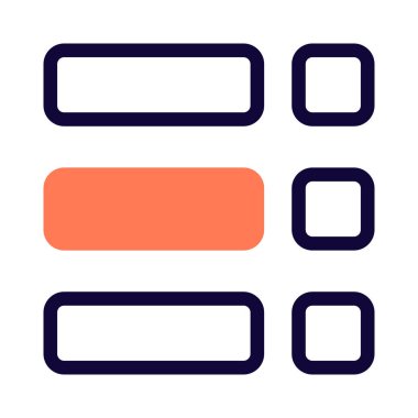 Kutular sağa, ardından satır listesi