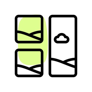 Manzaralı görüntü ızgara kolajına sahip sağ dikey resim