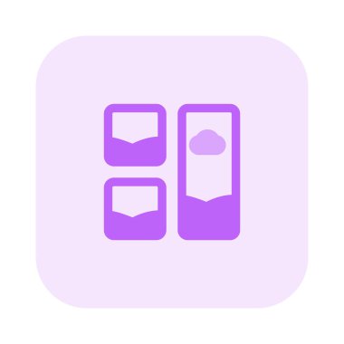 Manzaralı görüntü ızgara kolajına sahip sağ dikey resim