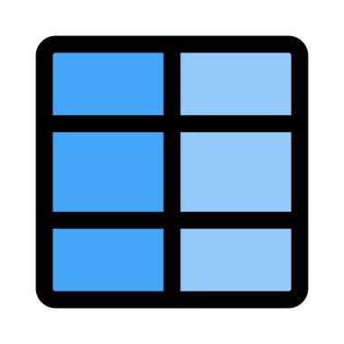 Tablo düzeninde üç ortak hücre - yatay ızgara