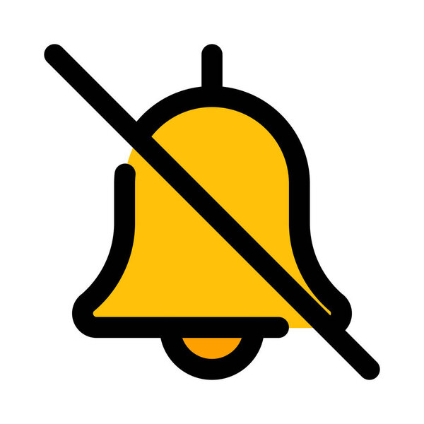 Отключение звука на портативных устройствах с логотипом колокола косо