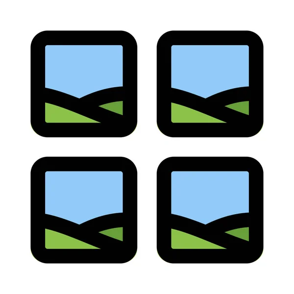 Vierkante Afbeelding Blok Roosters Vertegenwoordigen Collage Lay Out — Stockvector