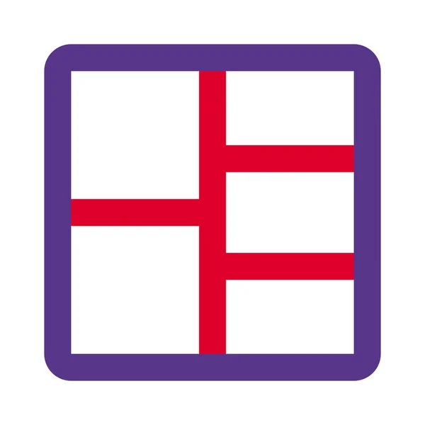 Τετράγωνο Μπλοκ Χωρίζεται Διάφορα Μέρη — Διανυσματικό Αρχείο
