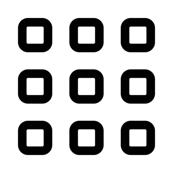 Ρυθμίσεις Τετραγωνικών Κουτιών Μενού Γραμμές Και Στήλη — Διανυσματικό Αρχείο
