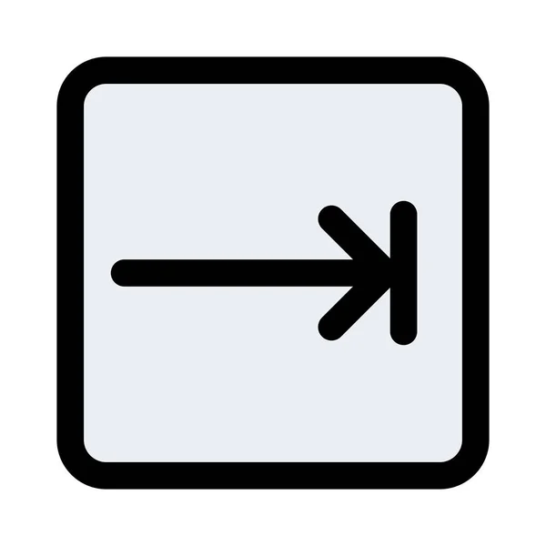 Flecha Hacia Derecha Símbolo Barra Para Función Pestaña Macintosh — Archivo Imágenes Vectoriales