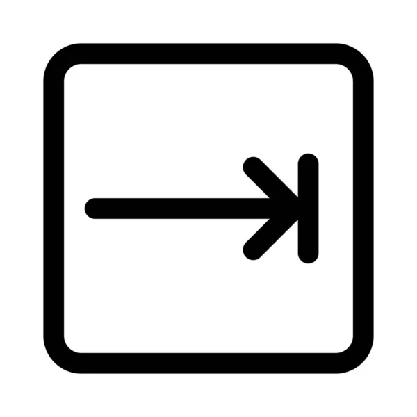 Стрілка Праворуч Символу Панелі Функції Табуляції Macintosh — стоковий вектор