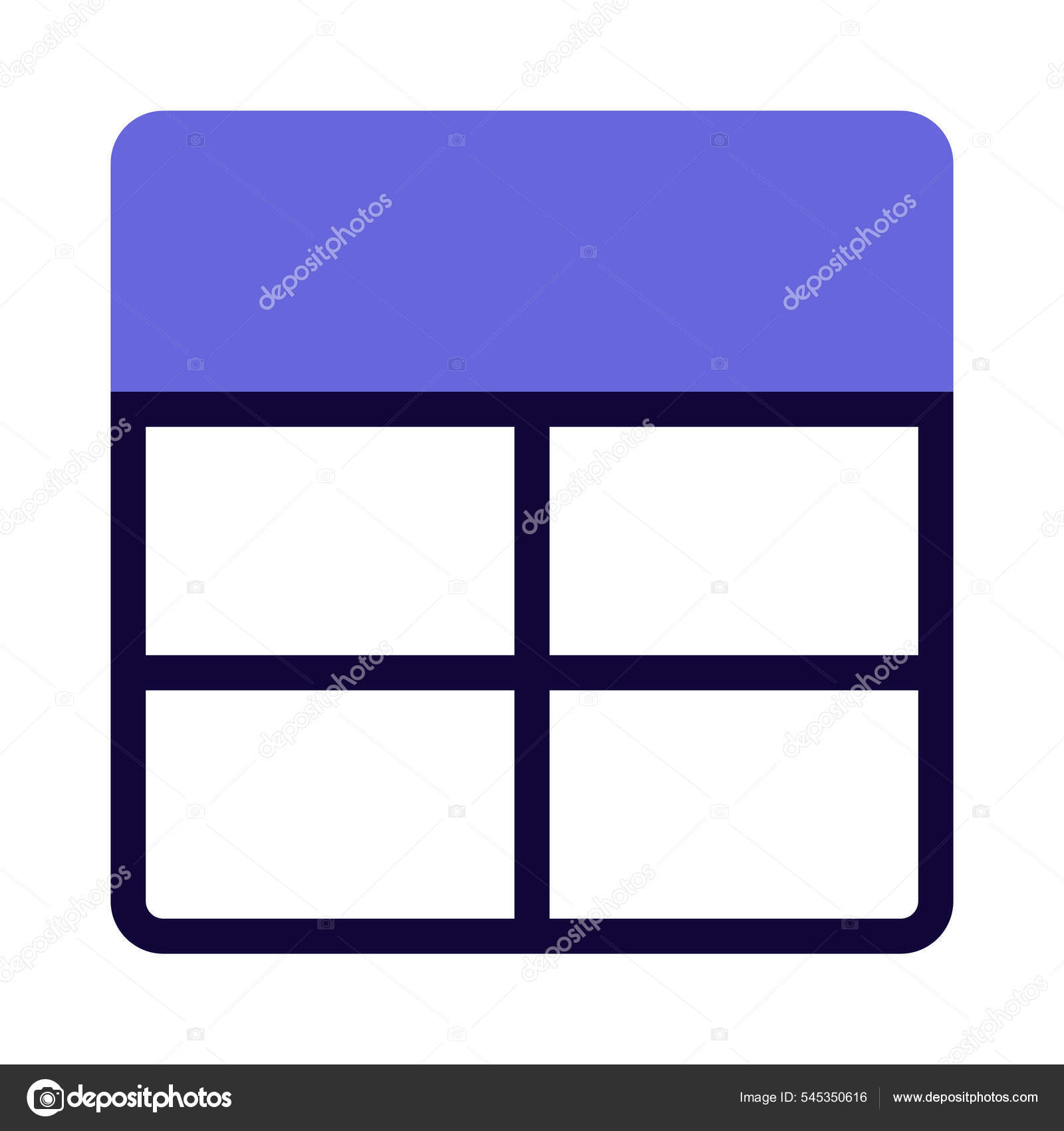 Encabezado Barra Superior Tabla Con Las Siguientes Celdas vector