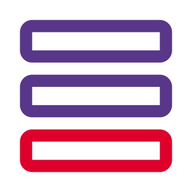 Hamburger menüsünü temsil eden yatay ayrılmış çubuklar