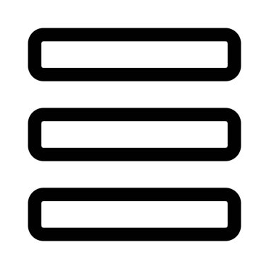 Hamburger menüsünü temsil eden yatay ayrılmış çubuklar