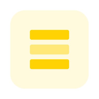 Hamburger menüsünü temsil eden yatay ayrılmış çubuklar