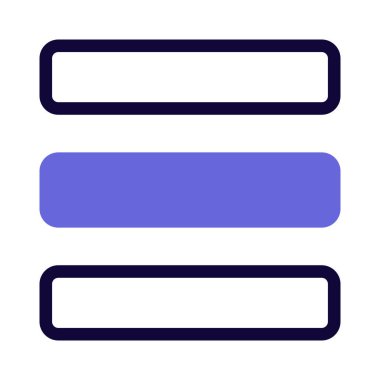 Hamburger menüsünü temsil eden yatay ayrılmış çubuklar