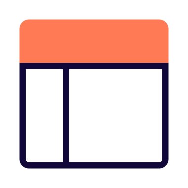 Sol sütun kenarı kıvrımlı üst çubuk