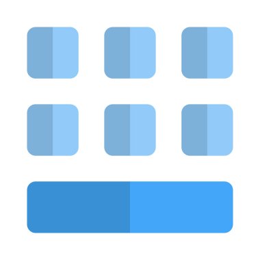 Üst kare blok tuşlarına sahip alt çizgi