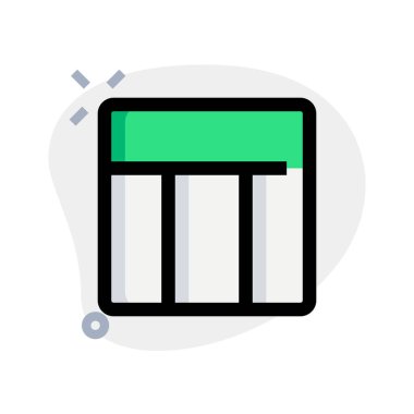 Üst çubuk başlığı ve dikey sütun şeridi