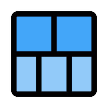 Üst çift yatay sütun ızgara bölümleri düzeni