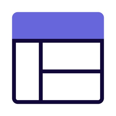 Kare çubukları ayıran en üst başlık ızgara bölümleri