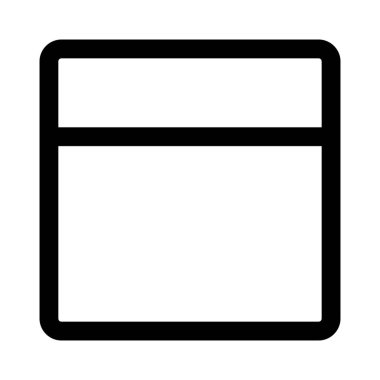 Üst yatay başlık ızgarası ve alt içerik bölümü