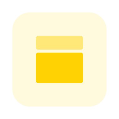 Üst yatay başlık ızgarası ve alt içerik bölümü