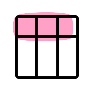 En üstteki satırları tablo biçimindeki dikey sütunlar takip eder