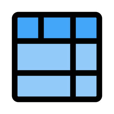 Yatay sütunlu üst sağ içerik hücreleri