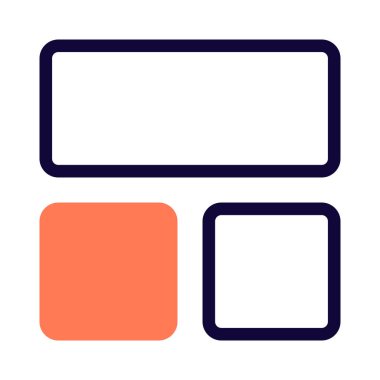 Bir çerçeve şablonunda üç bölüm bloğu