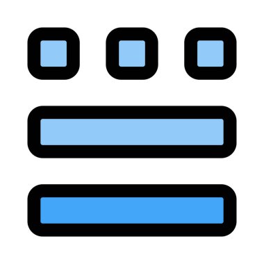 Üst küçük resim ızgarası yatay çubuklarla birlikte