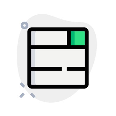 En üstte ayrılan başlıklı birden fazla alt hücre