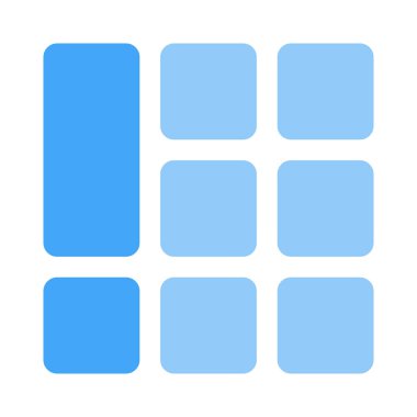 Kare içinde dikey sağ içerik hücreleri