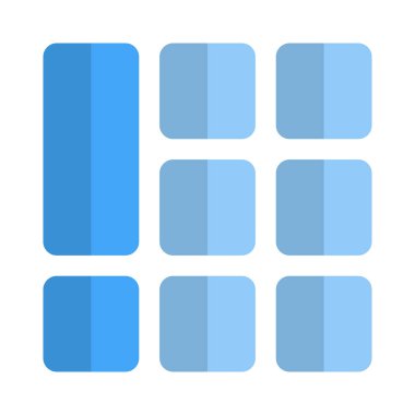 Kare içinde dikey sağ içerik hücreleri