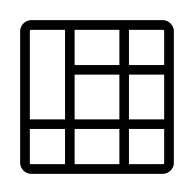 Kare içinde dikey sağ içerik hücreleri