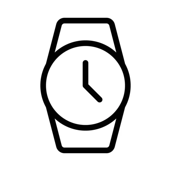 Αναλογικό Στρογγυλό Ρολόι Χειρός Που Απομονώνεται Λευκό Φόντο — Διανυσματικό Αρχείο