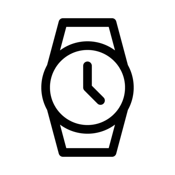 Reloj Pulsera Analógico Esfera Redonda Aislado Sobre Fondo Blanco — Vector de stock