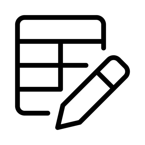 Redigera Tabellen Spread Sheet Rullgardinsmenyn Dokument Penna Val — Stock vektor