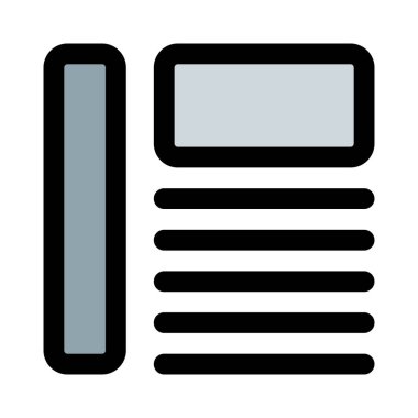 Yan sütundan sola ve metin gövdesi kısmına sahip başlık