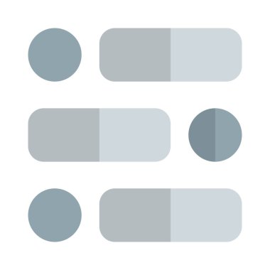 Çeşitli çubuk ve dairesel yuvarlak şekil izole